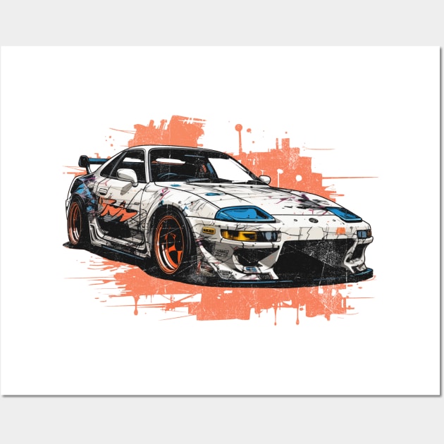 supra 80s 90s retro japanese old school car front+back print Wall Art by bulografik